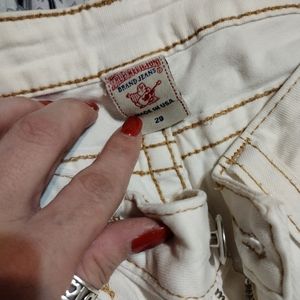True Religion cream/eggshell skinny jeans